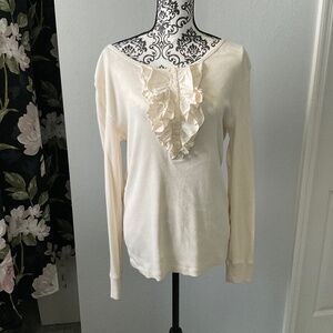 Cream long sleeve shirt